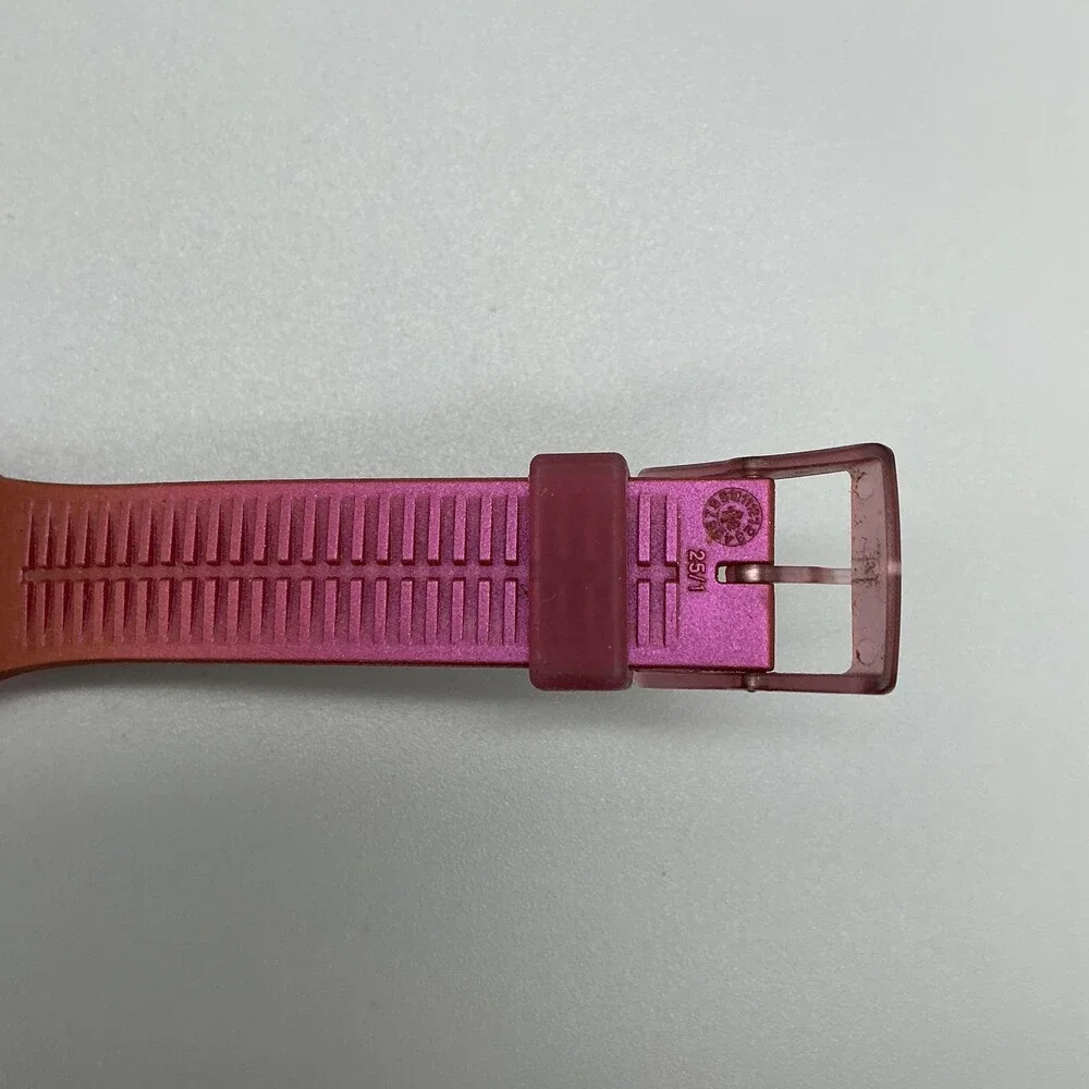 Swatch Sneaky Peaky Womens Watch 34mm Purple Dial Day Date Swiss New Battery